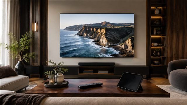 A television in a living room